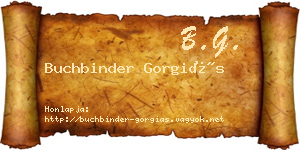 Buchbinder Gorgiás névjegykártya